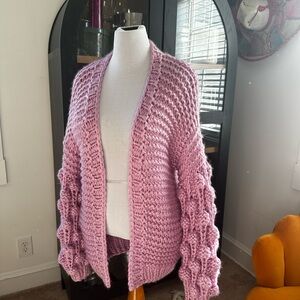 Chunky Knit Lilac Cardigan